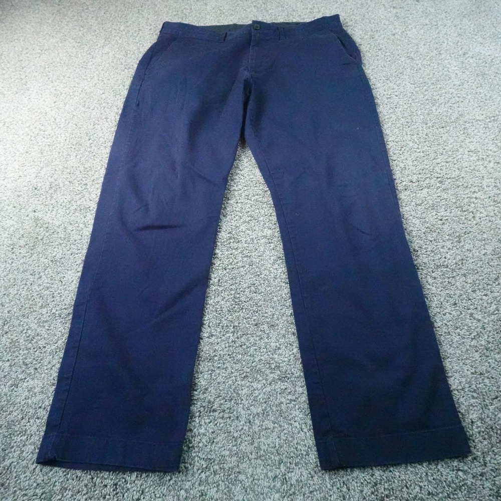 J Crew Pants Mens 36X32 Blue Chino Trouser Flex Straight Stretch Flat Front Work